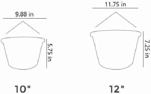 The HC Companies Euro Hanging Basket Planter Decorative 10-Inch Large Plastic Hanging Basket w/Swirl Design for Outdoor Plants, Green