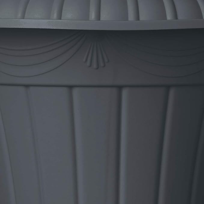Arcadia Garden Products PL20GY Classic Traditional Plastic Urn Planter Indoor/Outdoor, 10" x 12", Gray