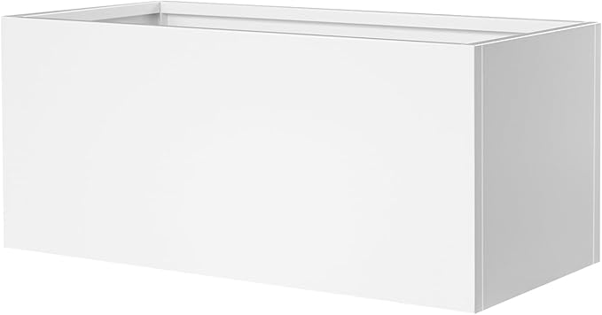 Metal Rectangular Planter Galvanized Steel Rectangle Planter White Planters Box 36" L x 15" W x 15" H Outdoor Indoor Large Heavy for Commercial Residential Plants Patio