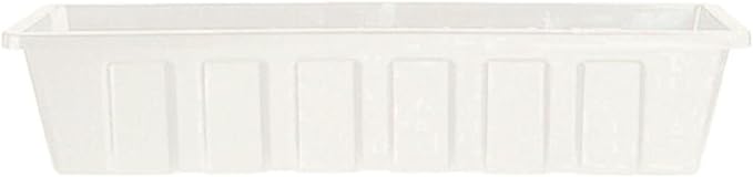 Root & Vessel Poly-Pro Plastic Flower Box Planter, White, 30-Inch