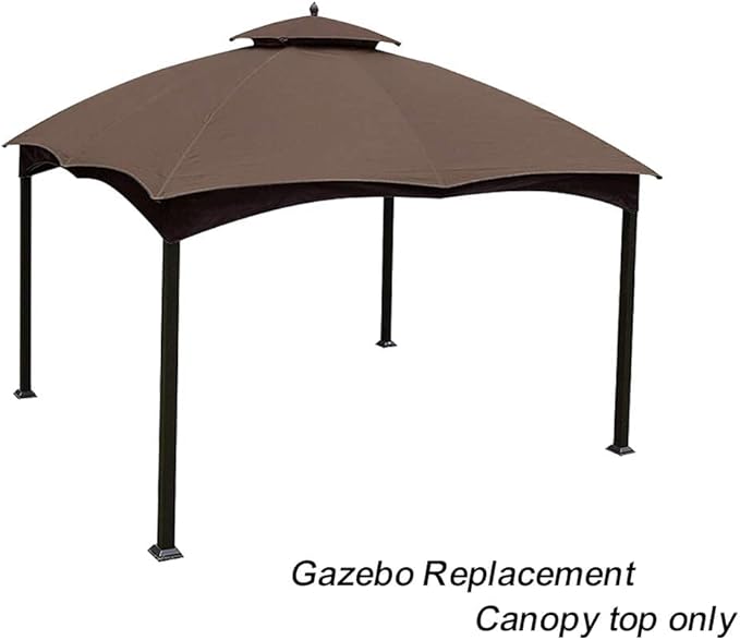 Eurmax USA High Performance Replacement Canopy Top for Lowe's Allen Roth Heavy Duty Gazebo Roof Gazebo Top with Air Vent 10X12 Cover #GF-12S004B-1, Replacement Top Only (Brown)