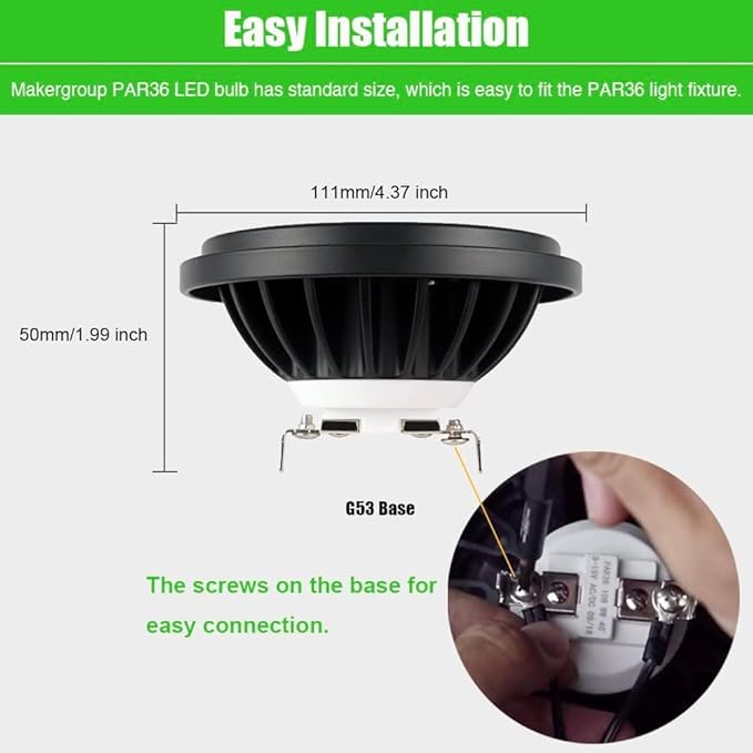 PAR36 Landscape LED Light Bulb 7W 12V Low Voltage Waterproof Spotlight for Outdoor Yard Lighting Tree Light, In-Ground Well Light, Warm White 2700-3000K