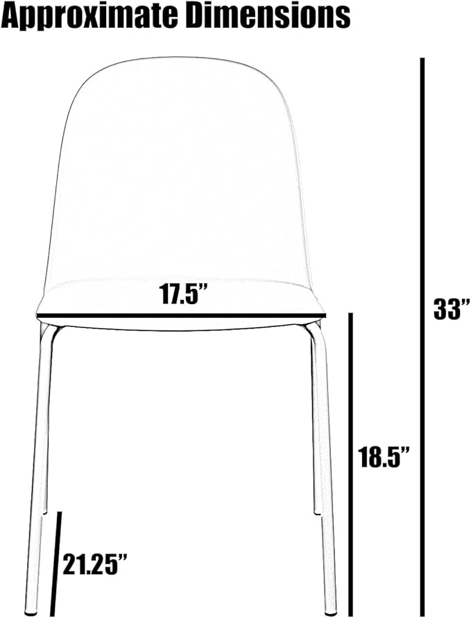 2xhome Set of 2 Modern Stackable Armless Dining Chairs | Plastic Shell Seat with Metal Legs | Indoor or Outdoor Use | Home Kitchen Patio, Beige