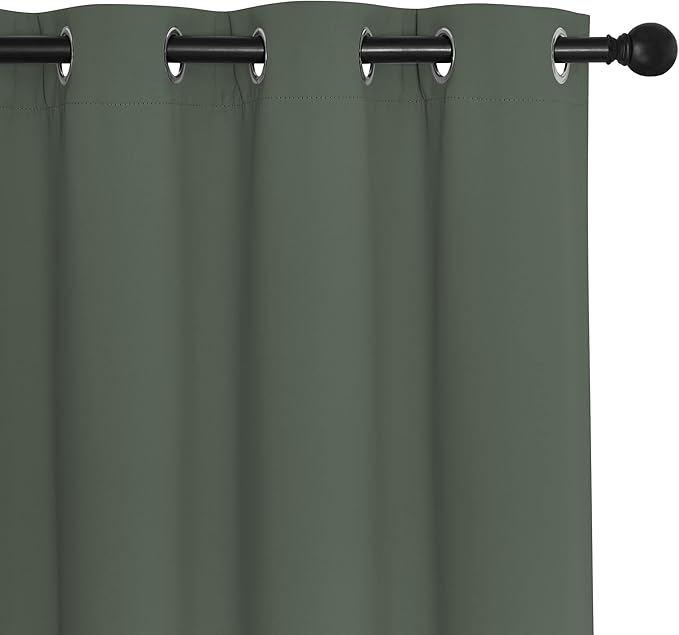 NICETOWN Blackout Room Divider Curtains for Sliding Glass Doors 102 Inches Long 1 Panel, Extra Wide Curtains for Doorway Patio Bedroom Living Room (Dark Mallard, 80Wx102L, 1 Panel)