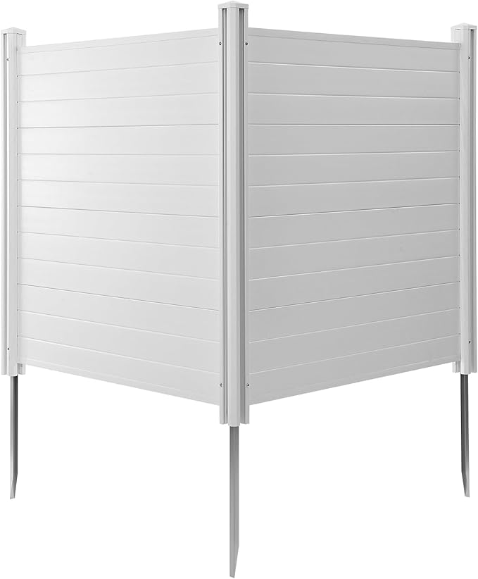 VEVOR Outdoor Privacy Screens, 50" W x 50" H Air Conditioner Fence, Pool Equipment Enclosure, Horizontal Vinyl Privacy Fence, Perfect to Enclose Trash Can and A/C Units (2-Panel)