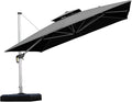 PURPLE LEAF 11 Feet Double Top Deluxe Square Patio Umbrella Offset Hanging Umbrella Outdoor Market Umbrella Garden Umbrella, Black