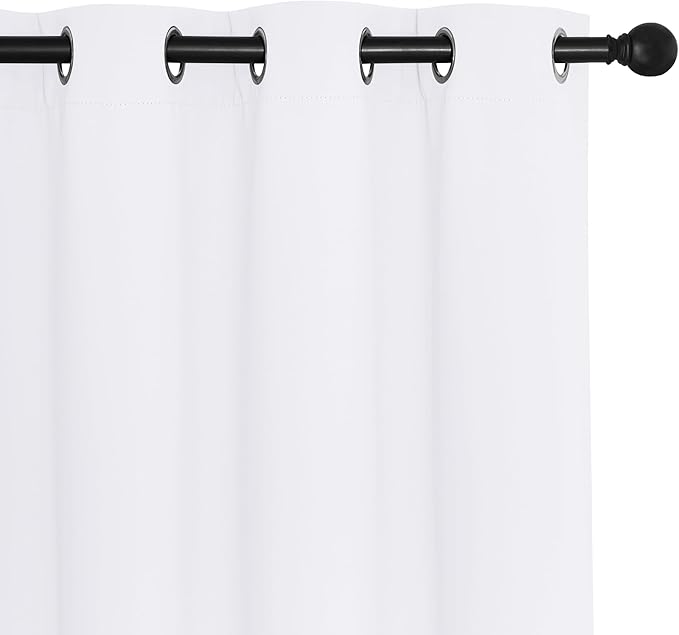 NICETOWN Sliding Door Window Treatment Blackout Patio Door Curtain Panels, Privacy Thermal Drapes for Bedroom Living Room Department with Grommet Top (White, W66 x L110)