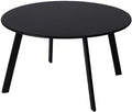 Patio Coffee Table - Metal Steel Outdoor Round Table Weather Resistant Anti-Rust Table (Black)