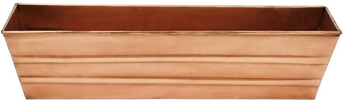 Achla Designs Copper PlatedWindow Flower Box Planter-Small (22" L x 6" W x 5" H)