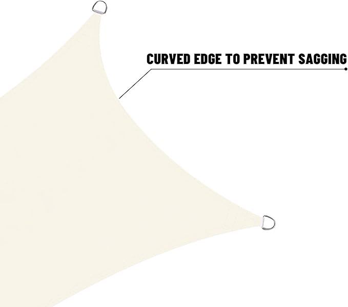 LOVE STORY Right Triangle 10'x10'x14.1' Waterproof Sun Shade Sail Canopy UV Block for Outdoor Patio Backyard Carport,Cream(We Make Custom Size)