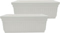 The HC Companies 30 Inch Venetian Window Planter Box with Drainage Plug, Lightweight UV-Resistant Plastic Indoor & Outdoor Planters, 2-Pack Flower Box for Garden & Home Decor, White