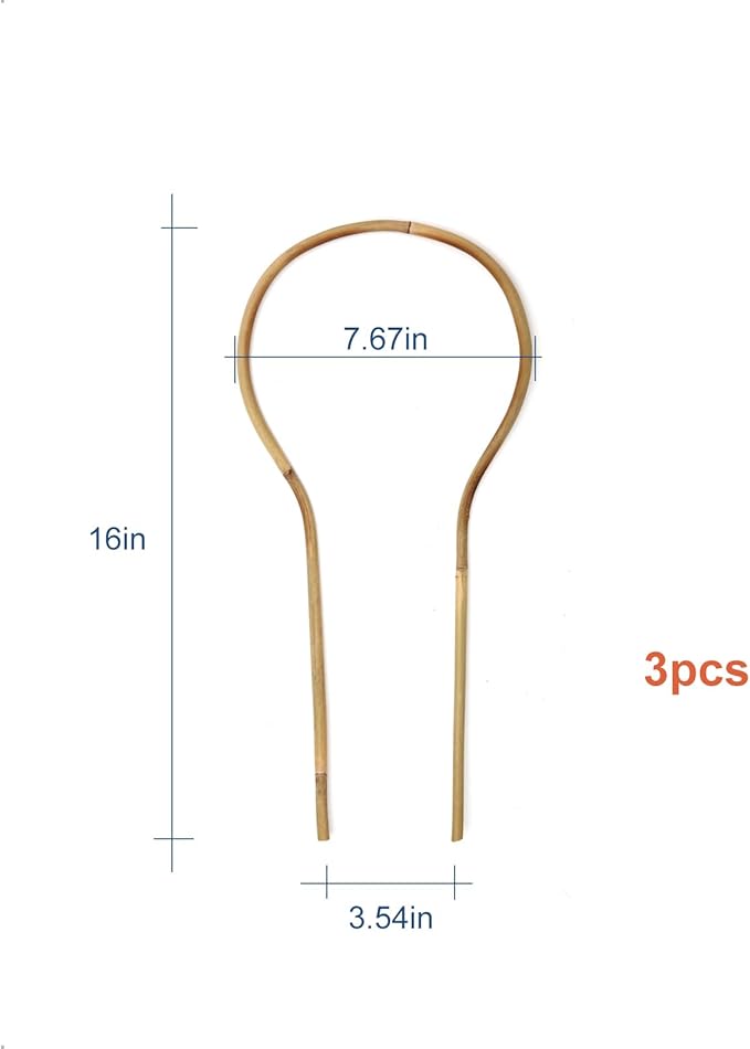 3Pack Bamboo Trellis 16 Inch Round Shaped Small Plant Trellis for Indoor Potted Plants Climbing Monstera Orchid Vine Hoya Houseplant