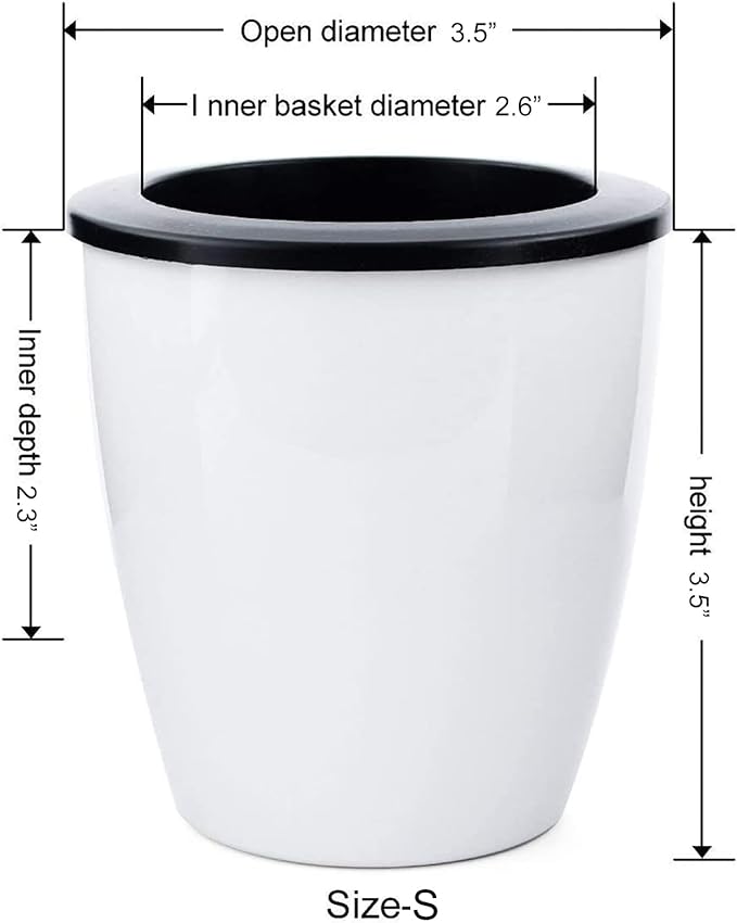 3.5“ Self Watering Planter White Flower Pot, 3 Pcs Small Planter Pot, Mini Plant Pot, for All Plants, Herbs, African Violets, Succulents, Flowers Or Start Plants, White, 3 inch