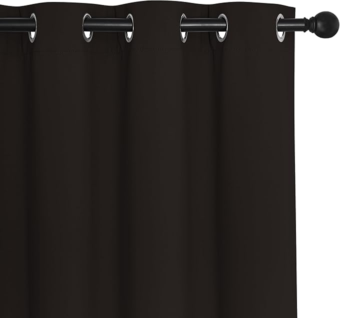 NICETOWN Blackout Room Divider Curtains for Sliding Glass Doors 102 Inches Long 1 Panel, Extra Wide Curtains for Doorway Patio Bedroom Living Room (Toffee Brown, 80Wx102L, 1 Panel)