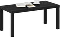 Furinno CLASSIC Coffee Table, Modern Rectangle Coffee Table with 1.8" Triple Thick Tabletop, Side Table, Toolless Assembly, for Living Room, Home Office, Black