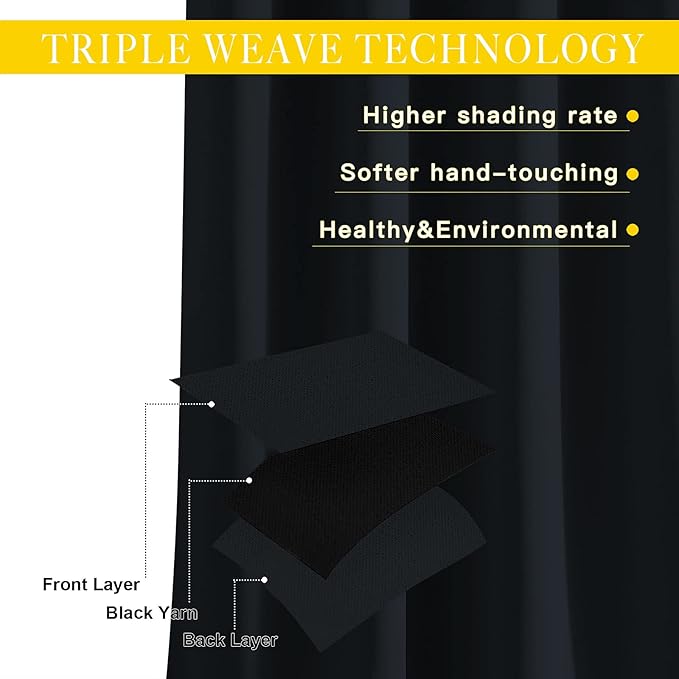 NICETOWN Blackout Curtain for Sliding Door, Patio Door Curtains, Thermal Insulated Wide Drapes/Draperies for Bedroom (Black, 80 by 84 inches)