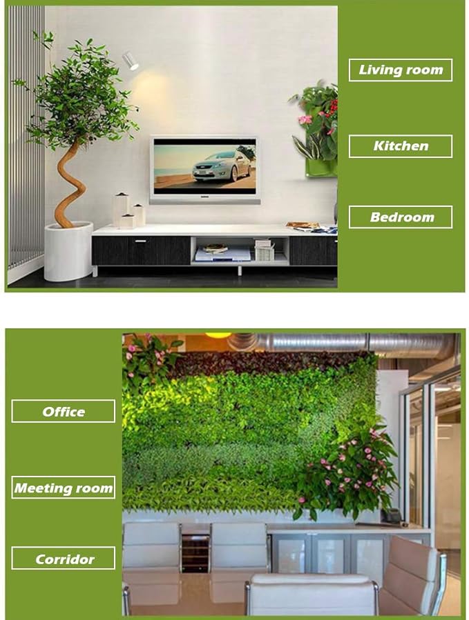 Hanging Planting Grow Bags, 64 Pockets Hanging Vertical Wall Planter Wall Mounted Grow Bag Outdoor Indoor Gardening Vertical Greening Flower Container, Planting Bags Storage Bags(1.0 m × 1.0 m, Black)