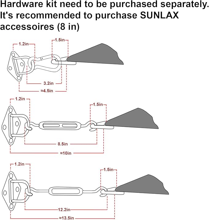 SUNLAX Large Sun Shade Sail 16' x 20' Sand Rectangle Canopy Sail Shade Cover UV Block Permeable Sunshade Outdoor for Patio Backyard (We Make Custom Size)
