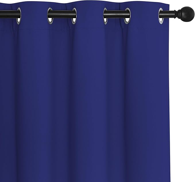 NICETOWN Blackout Curtains 63 inches Long for Living Room Bedroom, Grommet Thermal Insulated Room Divider Drape Window Treatment for Sliding Patio Door, W100 x L63, 1 Panel, Navy Blue