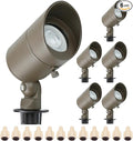 Lumina Lighting® 5W Landscape Lighting 12V Landscape Lights Low Voltage Landscape Spotlights Warm White Waterproof Outdoor Replaceable LED Bulb for Garden,Lawn,Porch,Patio and Yard (Bronze) (6-Pack)