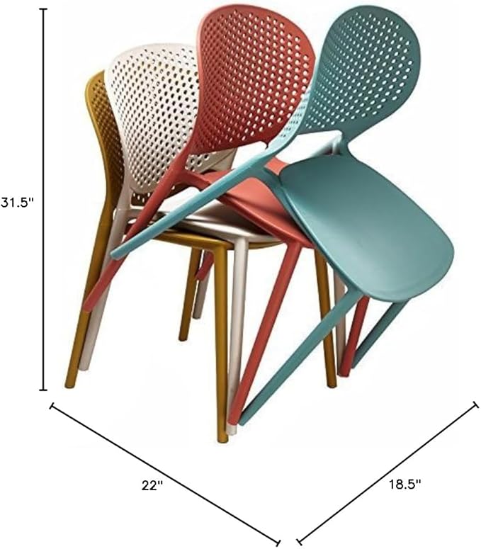 2xhome Set of 2 Patio Dining Chairs | Modern Stackable Outdoor Pool Side Chair | Weather Resistant Plastic for Yard, Porch, Balcony, Kitchen, Teal