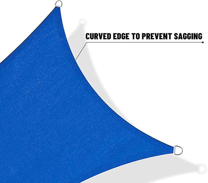 SUNNY GUARD Sun Shade Sail 12'x12'x12' Triangle Blue UV Block Sunshade for Backyard Yard Deck Patio Garden Outdoor Activities and Facility(We Make Custom Size)