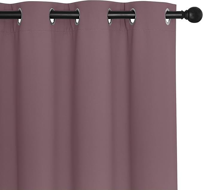 NICETOWN Blackout Room Divider Curtains for Sliding Glass Doors 102 Inches Long 1 Panel, Extra Wide Curtains for Doorway Patio Bedroom Living Room (Dry Rose, 80Wx102L, 1 Panel)