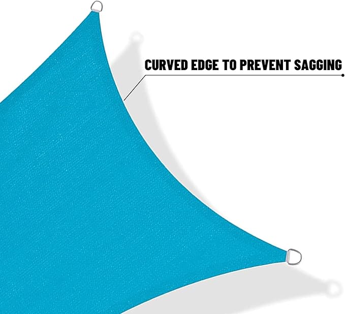 SUNNY GUARD Custom Size 12'x18'x21.66' Turquoise Blue Sun Shade Sail Right Triangle UV Block Shade for Backyard Yard Patio Deck Garden(Customized)
