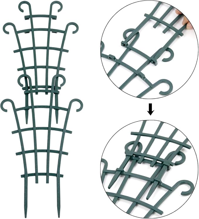 Trellis for Potted Plants, Stackable Small Indoor Plant Trellis for Climbing Plants Outdoor for Vine Ivy Hoya Houseplants Flower Plant Support, 4 Pack