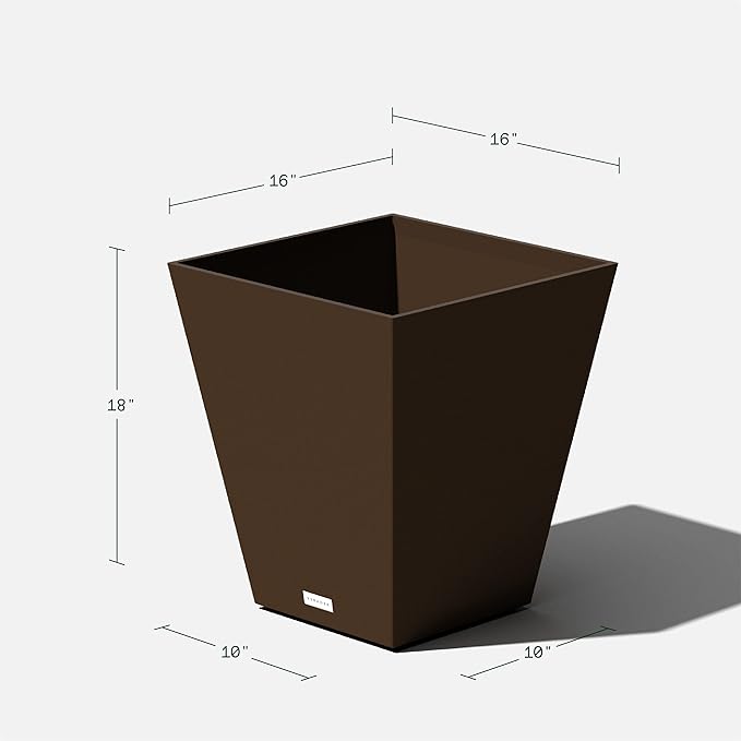 Veradek Pure Series Nobleton Plastic Planter - Large Pots for Indoor or Outdoor Porch/Patio | Durable All-Weather Use with Drainage Holes | Modern Planter Décor for Flowers, Shrubs, Trees