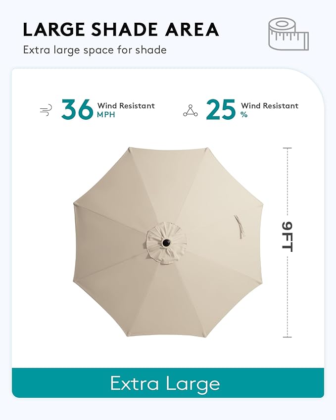 SERWALL 4 Pieces Outdoor Patio Bar Set with 9ft Umbrella, Outdoor HDPE Barstool and Table Furniture Set with Patio Umbrella, White