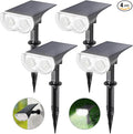 Linkind Solar Lights Outdoor Waterproof IP65, StarRay Dusk-to-Dawn Outdoor Solar Lights, 3 Lighting Modes Solar Spot Lights Outdoor for Garden, Yard, Landscape (Daylight, 4 Pack)