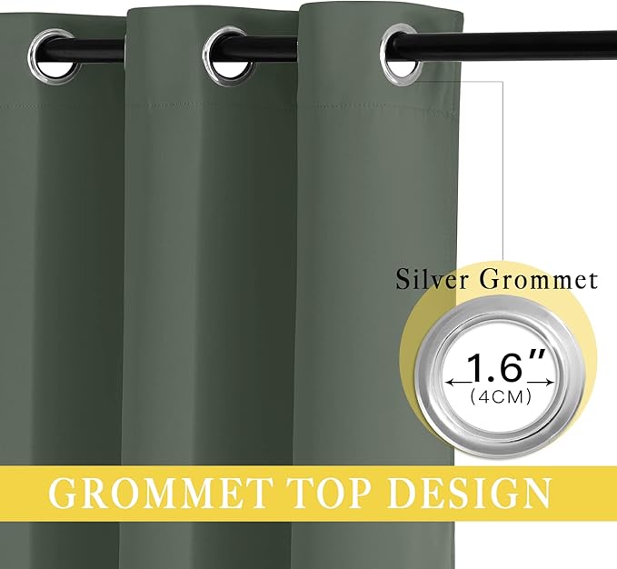 NICETOWN Room Divider Curtain 132 Inches Long, Wide Blackout Sliding Door Curtain for Bedroom, Room Darkening Privacy Window Curtain for Patio Door (1 Panel Set, Dark Mallard, 80 x 132 Inch)