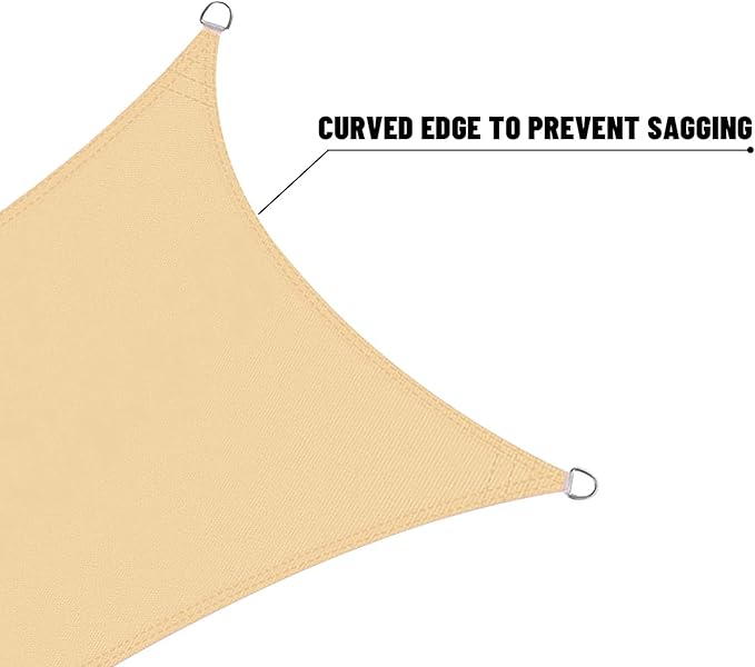 LOVE STORY Rectangle 6'x8' Waterproof Sun Shade Sail Canopy UV Block for Outdoor Patio Backyard Carport,Sand(We Make Custom Size)