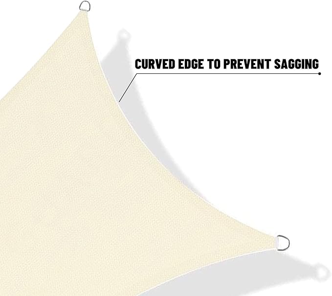 SUNNY GUARD Custom Size 16'x16'x22.6' Butter Cream Sun Shade Sail Right Triangle UV Block Shade for Backyard Yard Patio Deck Garden(Customized)