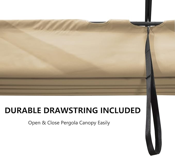 Pergola Shade Cover Replacement Canopy Top Compatible with 10 X 13 ft 6-Bar Pergola Frames - Beige (Canopy Size 116" W x 135" L, Canopy Top Only)