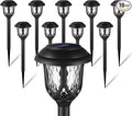 EXCMARK 10 Pack Solar Lights Outdoor Decorative, Solar Pathway Lights Outdoor, Solar Powered Garden Yard Lights for Walkway Sidewalk Driveway. (Black, Cool White)
