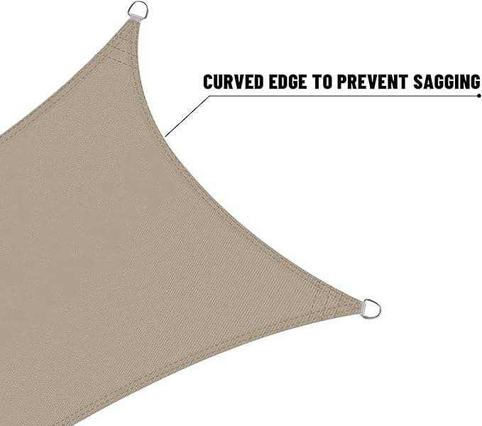 LOVE STORY Right Triangle 10'x15'x18' Waterproof Sun Shade Sail Canopy UV Block for Outdoor Patio Backyard Carport,Taupe(We Make Custom Size)