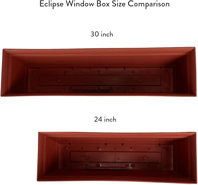 The HC Companies 30" Eclipse Plastic Window Box 7.76"x29.98"x6.57" in Clay Color