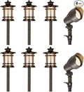 hykolity 8 Pack Low Voltage LED Landscape Kits, 12V-24V Pathway Flood Light Kits, 10W 390LM and 3.4W 155LM Wired for Outdoor Yard Lawn, Die-cast Aluminum, 50W and 30W Equivalent