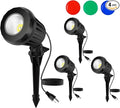 Spotlight Outdoor – 120V Plug-in, 2700K Warm White LED Landscape Spot Lights with RGB 3 Lenses for Yard, Garden, Lawn&Tree Decor, IP67 Waterproof, Perfect for Holidays&Everyday (4 Pack, Black)