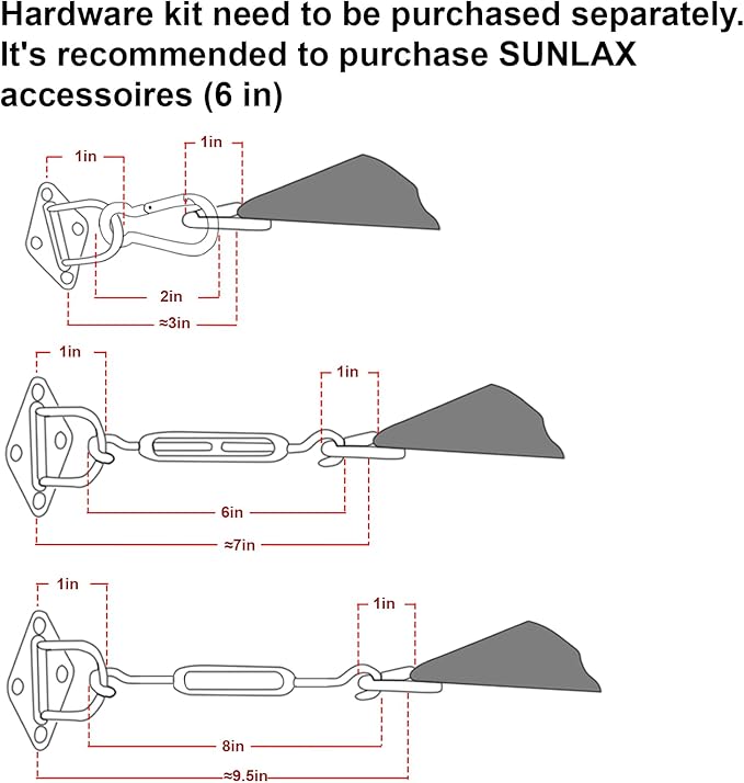 SUNLAX Sun Shade Sail 6' x 12' Brown Rectangle Canopy Sail Shade Cover UV Block Permeable Sunshade Outdoor for Patio Backyard Deck Pergola (We Make Custom Size)