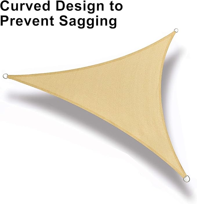 LOVE STORY Custom Size 10'x15'x18' Sand Sun Shade Sail Right Triangle Sunshade Fabric Awning Canopy for Patio Backyard Carport Pergola (Customized)