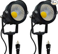 LED Outdoor Landscape Spotlight - 120V 12W Warm White Waterproof Spot Lights for Yard House Flag Tree, Lighting Decorations for Christmas Halloween(2 Pack)