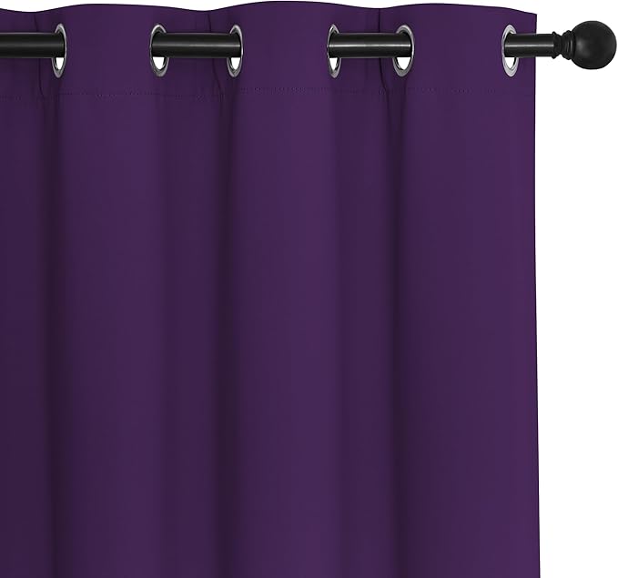NICETOWN Blackout Curtains 84 Inch Length, Thermal Insulated Curtains for Bedroom Grommet Energy Saving Room Darkening Drapes for Living Room Window, 1 Panel, Royal Purple, 66" W x 102" L