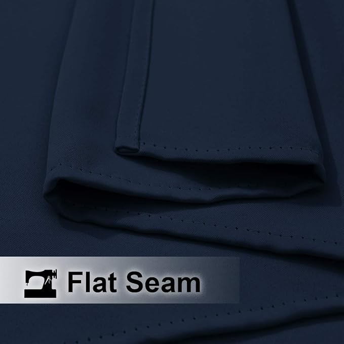 NICETOWN Patio Curtain for Outdoor Waterproof, Home Fashion Machine Washable Stainless Steel Ring Top Thermal Insulated Room Darkening Privacy for Balcony, 1 Panel, 52" W x 108" L, Navy Blue
