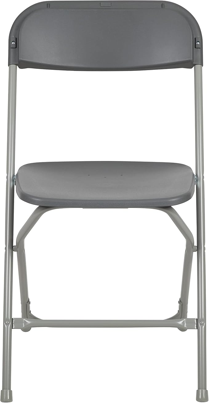 Flash Furniture Hercules Series Plastic Folding Chair - Grey - 6 Pack 650LB Weight Capacity Comfortable Event Chair-Lightweight Folding Chair