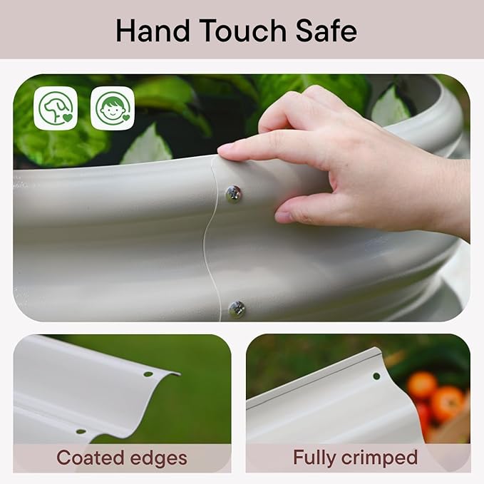 Galvanized Raised Garden Bed 8x4x1.5 ft, 18" Tall Metal Planter for Outdoor Plants Vegetable Herb Leafy Green, Modular Raised Flower Bed with Rust Resistant Coating -Brooklyn Grey