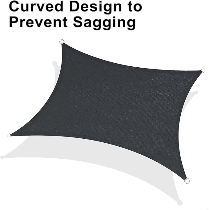 LOVE STORY Custom Size 7'x7' Graphite Grey Sun Shade Sail Rectangle UV Block Canopy Patio Sail Sunshades Fabric for Outdoor Garden Carport (We Make Custom Size)