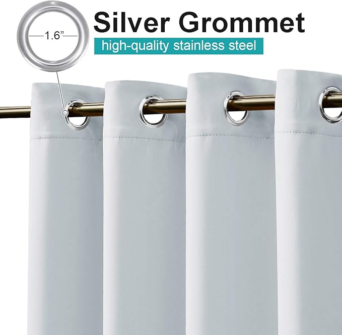 NICETOWN Outdoor Shades for Patio W52 x L72 inch, Premium Thick Privacy Weatherproof Curtain for Porch & Gazebo, Balcony Covers for Shade and Rain, UV Protection Curtain for Summer, Greyish White